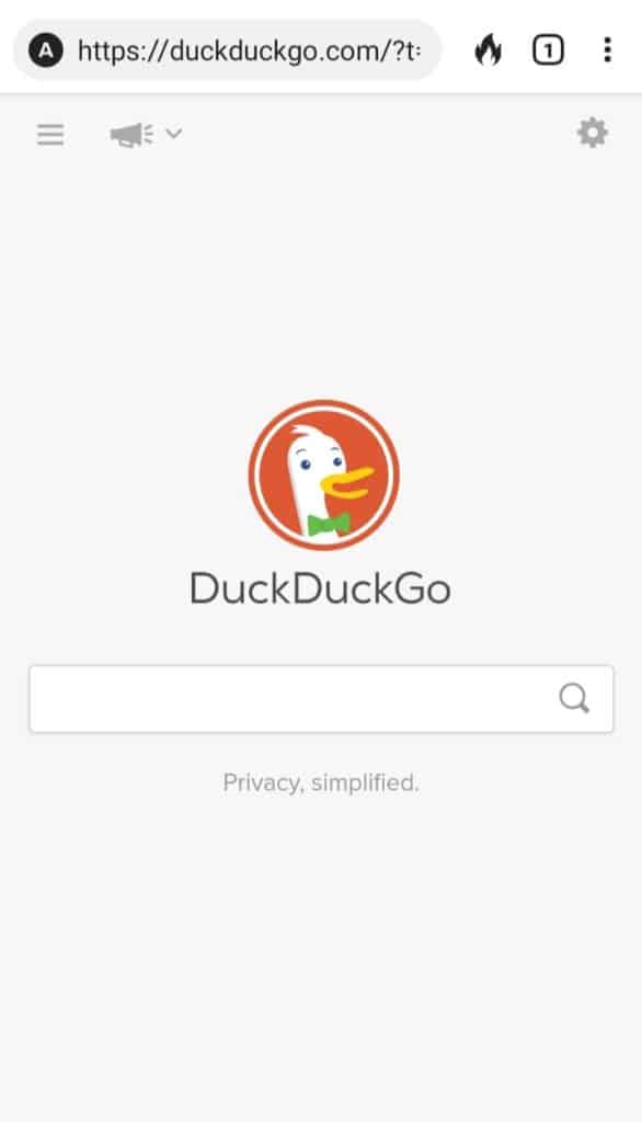 duckduckgo default search engine