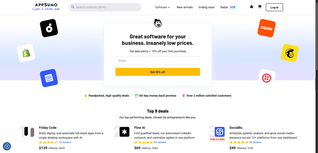 AppSumo homepage

