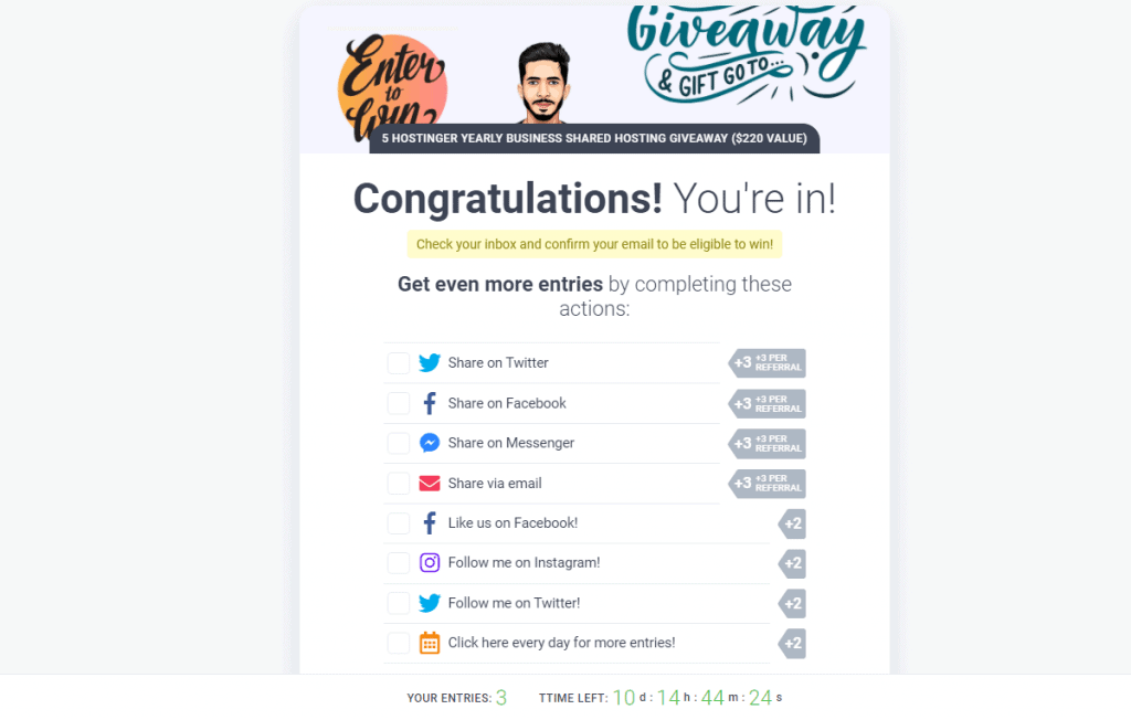 hostinger giveaway