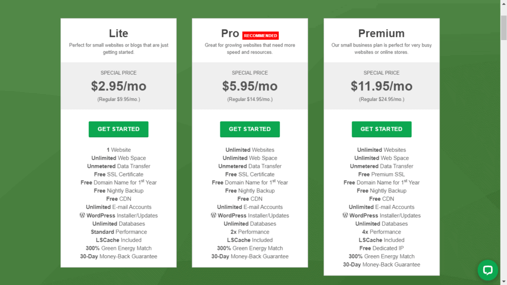 How to Buy Hosting from GreenGeeks (5 Important Steps) 2 1 (b) plans