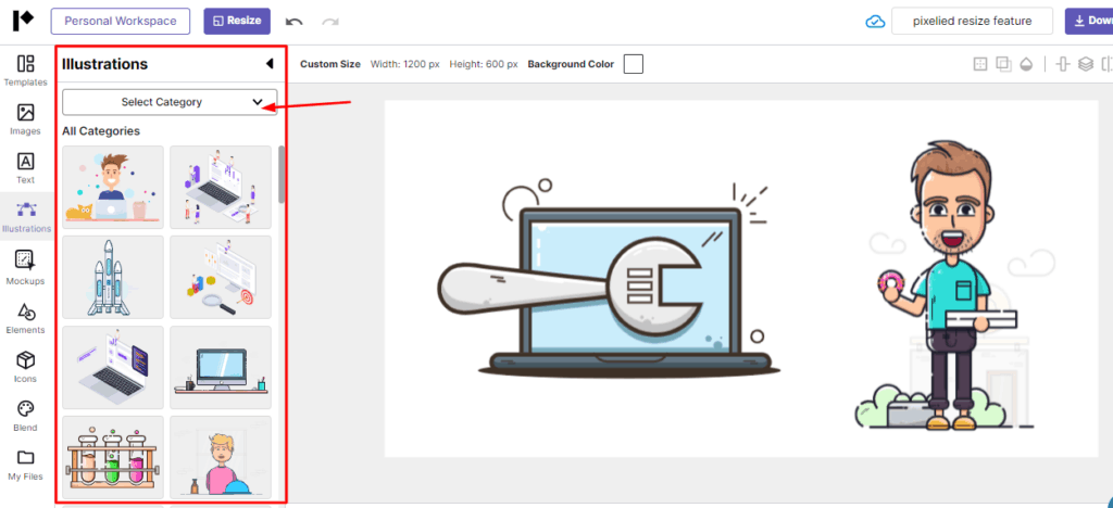 Pixelied Review 2026 - A Swift Design Tool || Pixelied Vs Canva || Pixelied Vs Crello 7 pixelied illustrations