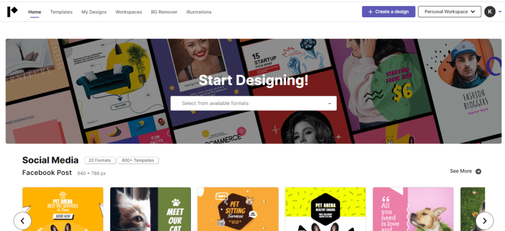 Pixelied Review 2026 - A Swift Design Tool || Pixelied Vs Canva || Pixelied Vs Crello 2 pixelied interface