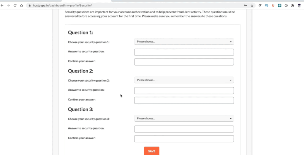 hostpapa security questions