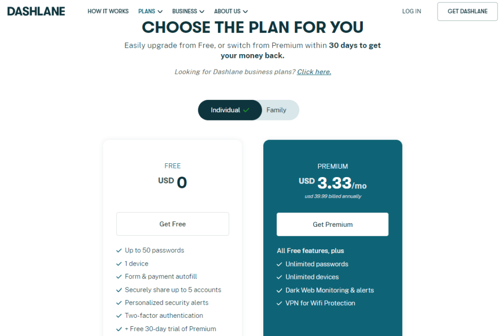 dashlane-pricing-plans