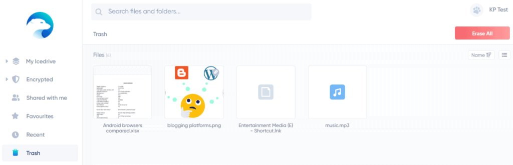 Icedrive Review (2026) - Why I Bought IceDrive? 8 Pros & 5 Cons 7 icedrive trash