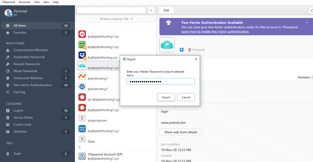 1Password Review (2026) - Why I Switched to 1Password 22 1Password export