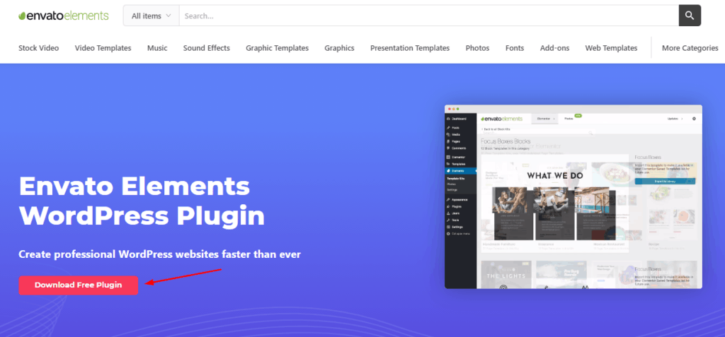 Envato Elements WordPress plugin