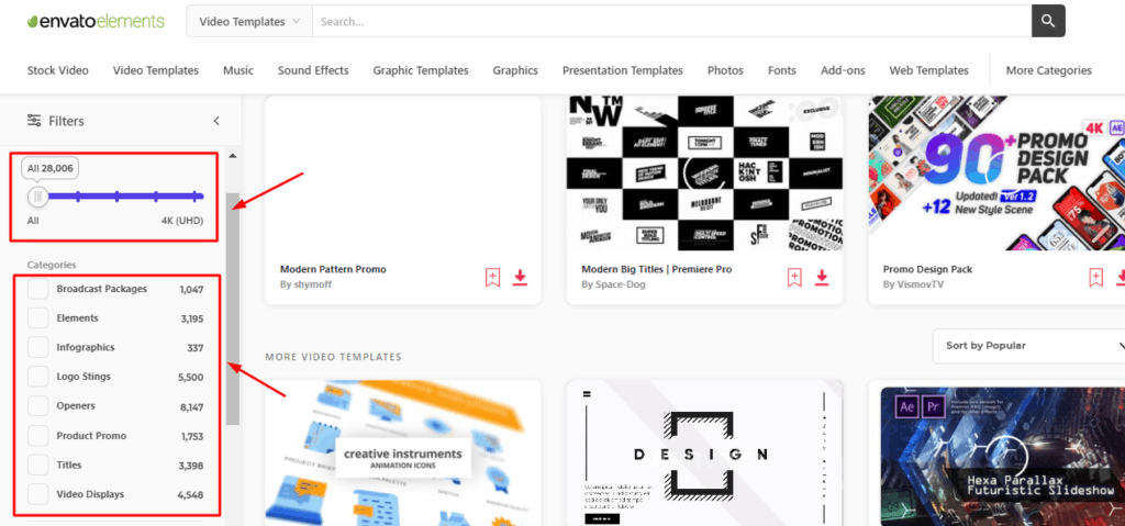 Envato Elements video templates