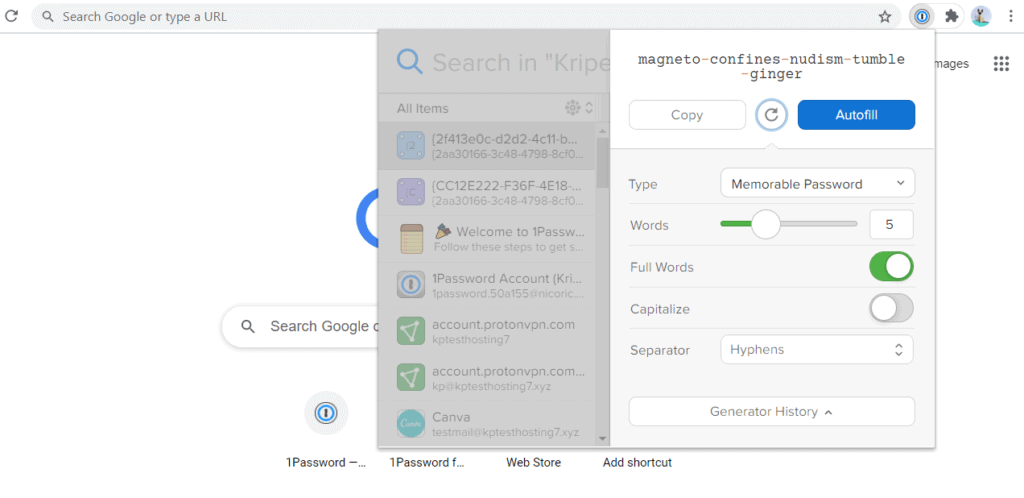 1Password Review (2026) - Why I Switched to 1Password 17 password generator- passphrases