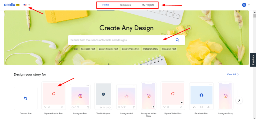 Crello Review (2026) - Best Canva Alternative? 1 Crello Web UI