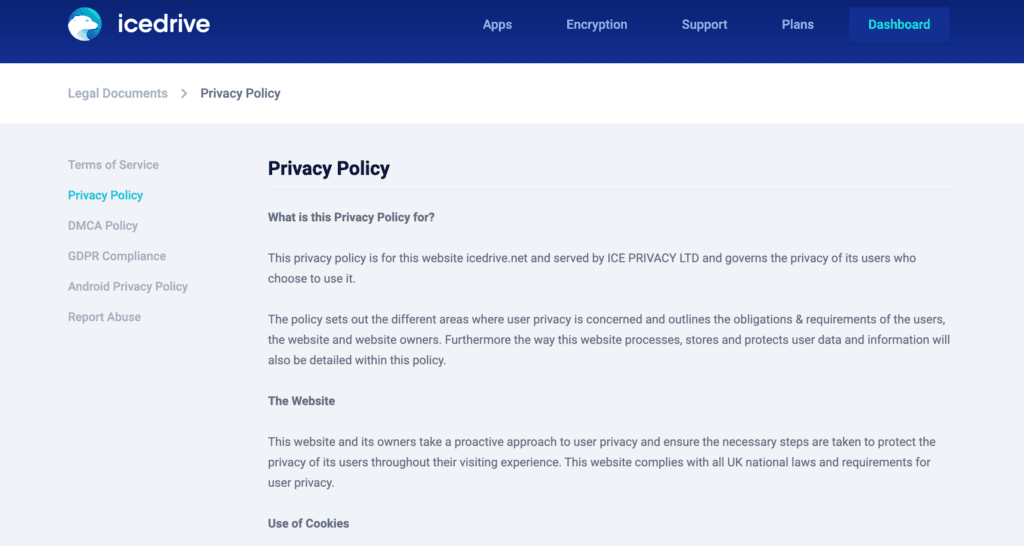 Icedrive Review (2026) - Why I Bought IceDrive? 8 Pros & 7 Cons 14 Icedrive Privacy Policy