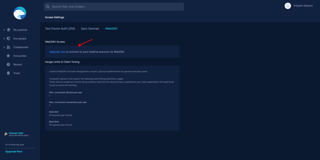Icedrive Review (2026) - Why I Bought IceDrive? 8 Pros & 7 Cons 13 Icedrive WebDAV access