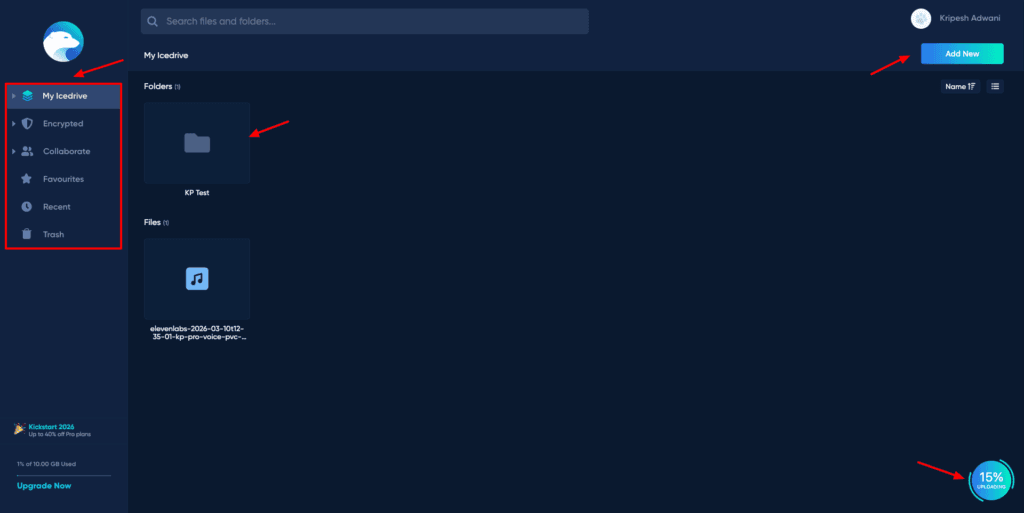 Icedrive Review (2026) - Why I Bought IceDrive? 8 Pros & 7 Cons 2 Icedrive user interface