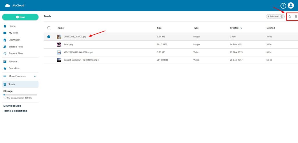 JioCloud Storage Review (2026) - How is This Indian Cloud Storage? 4 JioCloud Trash