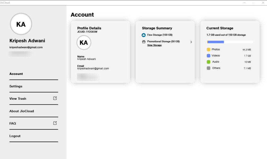 JioCloud Storage Review (2026) - How is This Indian Cloud Storage? 14 Jiocloud - desktop app