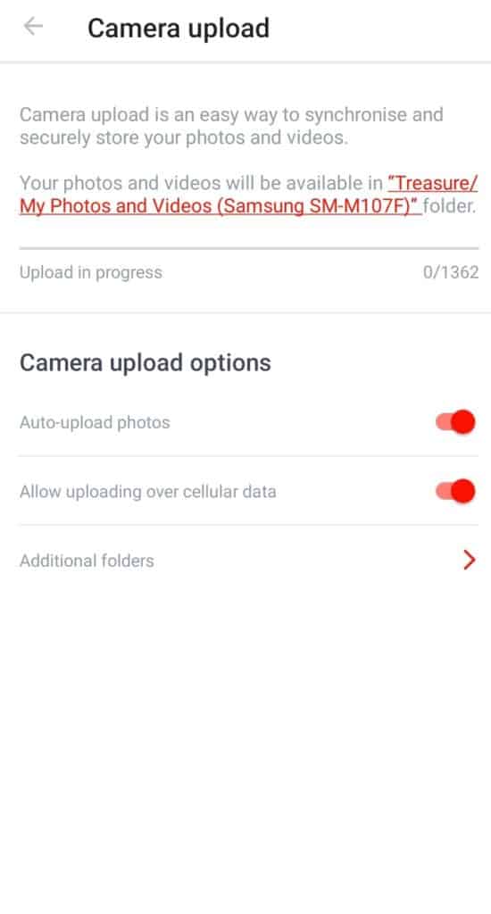Treasure Cloud auto upload