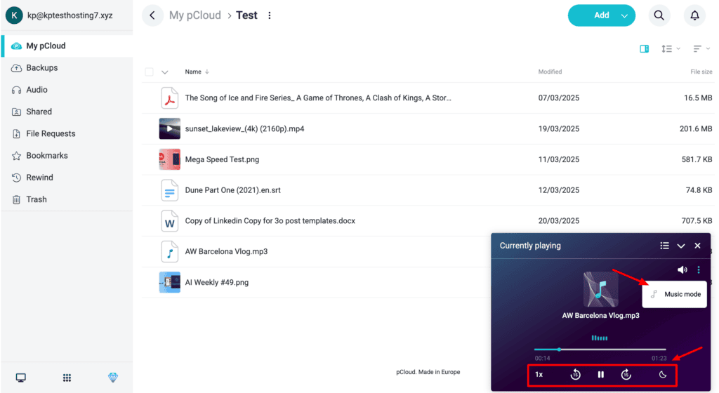 pCloud - music player
