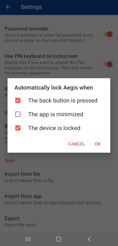 9 Best 2FA Apps (2026) - The Complete Two-Factor Authentication Guide 39 Aegis auto lock