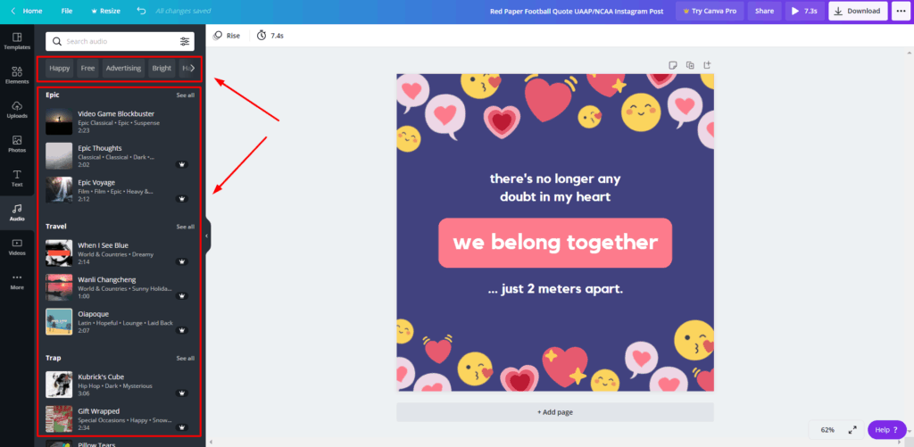 Canva vs Crello (2026) - Which is Best For You? 11 Canva free music