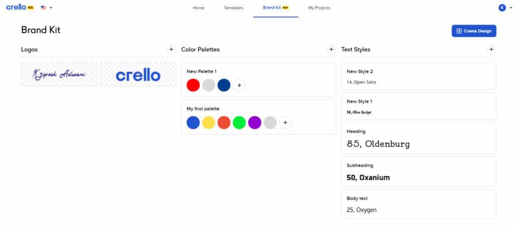 Crello Review (2026) - Best Canva Alternative? 19 Crello Pro brand kit