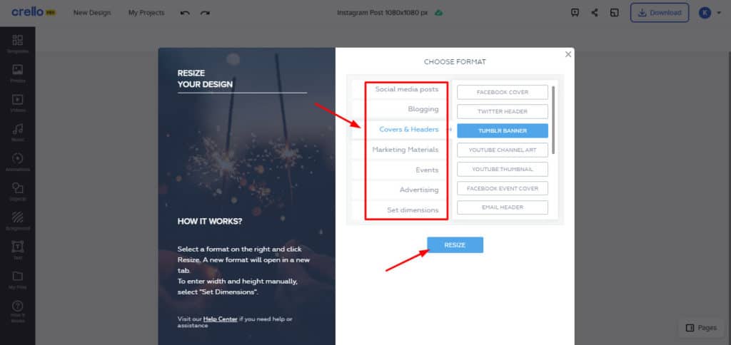 Canva vs Crello (2026) - Which is Best For You? 81 Crello Resize tool