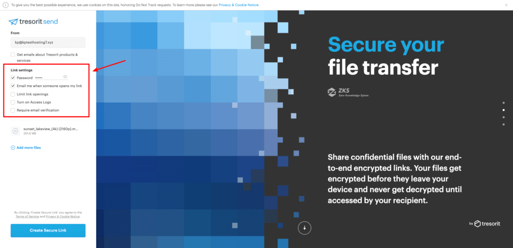 Tresorit Send - file transfer
