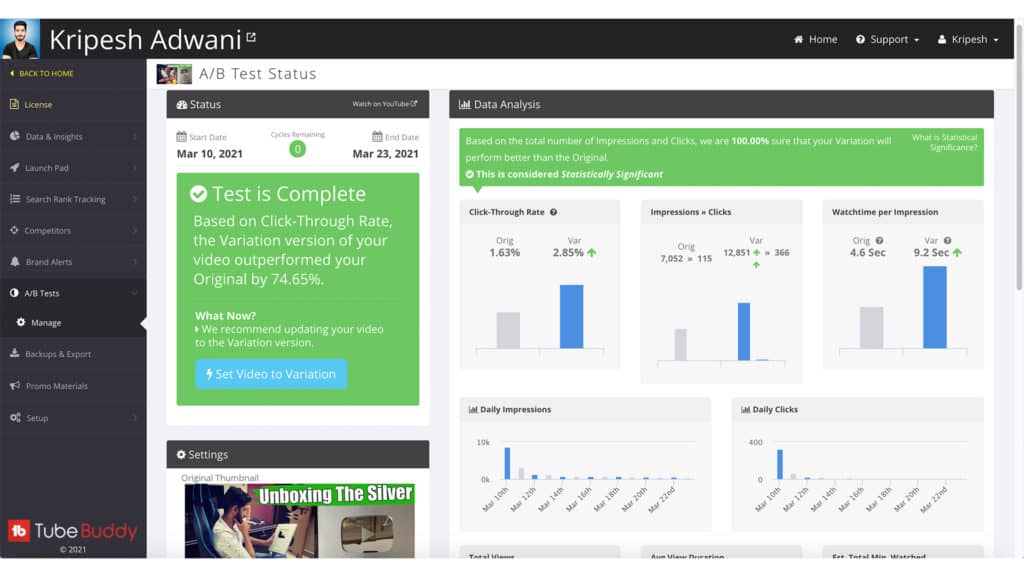 TubeBuddy Review (2026) - Is It Worth It? | 9 Pros & 4 Cons 24 Tubebuddy A_B Testing tool