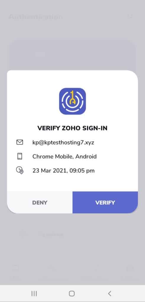 9 Best 2FA Apps (2026) - The Complete Two-Factor Authentication Guide 53 Zoho OneAuth Approval request
