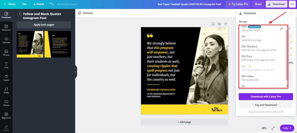 Canva vs Crello (2026) - Which is Best For You? 23 canva export