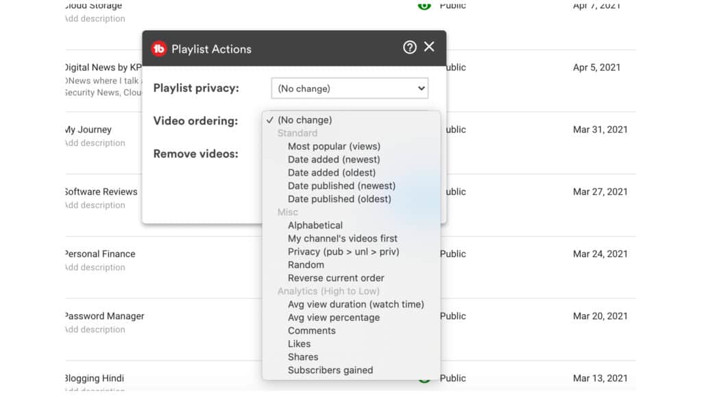 TubeBuddy Review (2026) - Is It Worth It? | 9 Pros & 4 Cons 6 tubebuddy playlist action