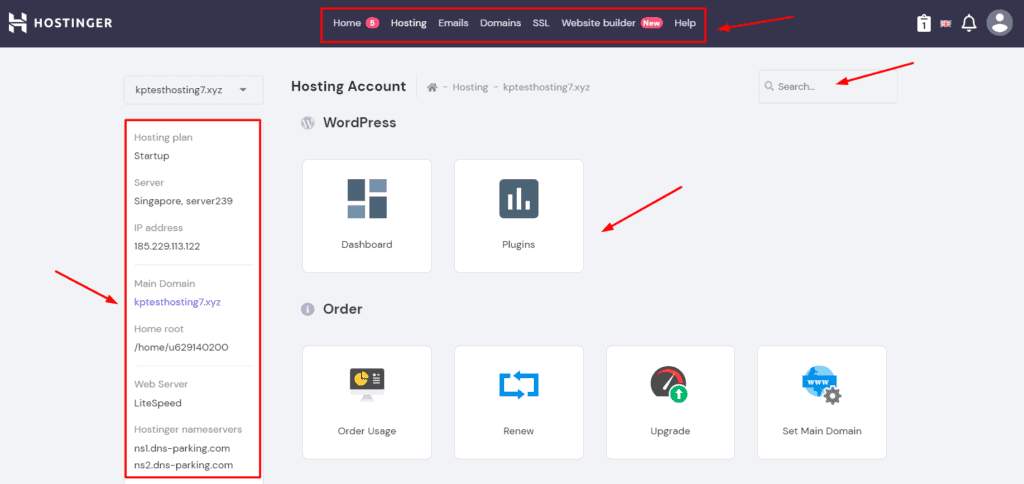 Hostinger Review hPanel