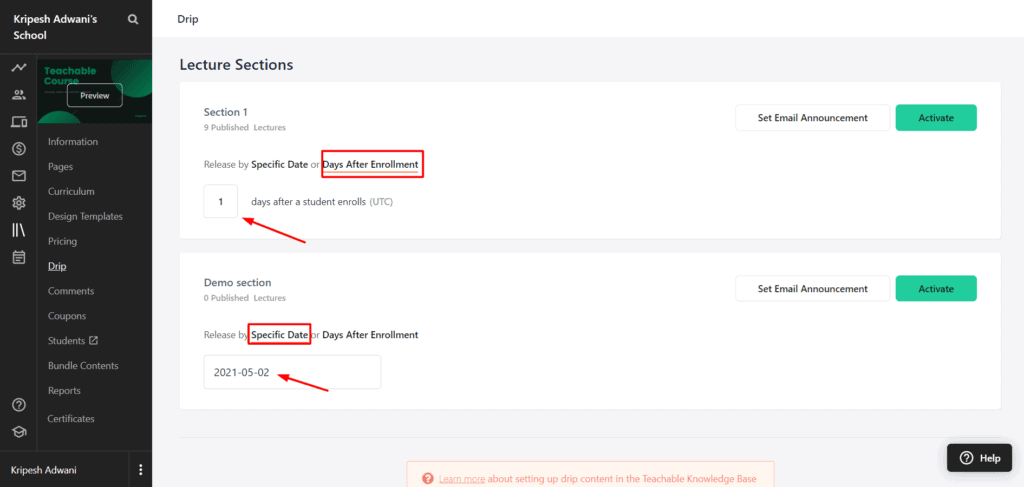 Teachable Review (2026) - What Makes It So Popular? 18 Teachable Drip Schedule