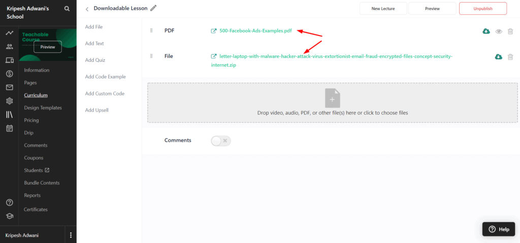 Teachable Review (2026) - What Makes It So Popular? 11 Teachable downloadable lessons