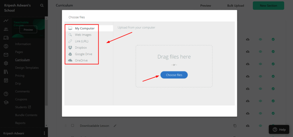 Teachable Review (2026) - What Makes It So Popular? 4 Teachable drag and drop upload