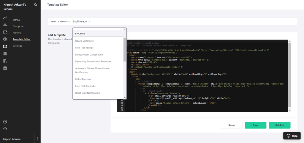 Teachable Review (2026) - What Makes It So Popular? 35 Teachable email template editor