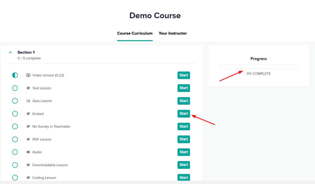 Teachable student interface