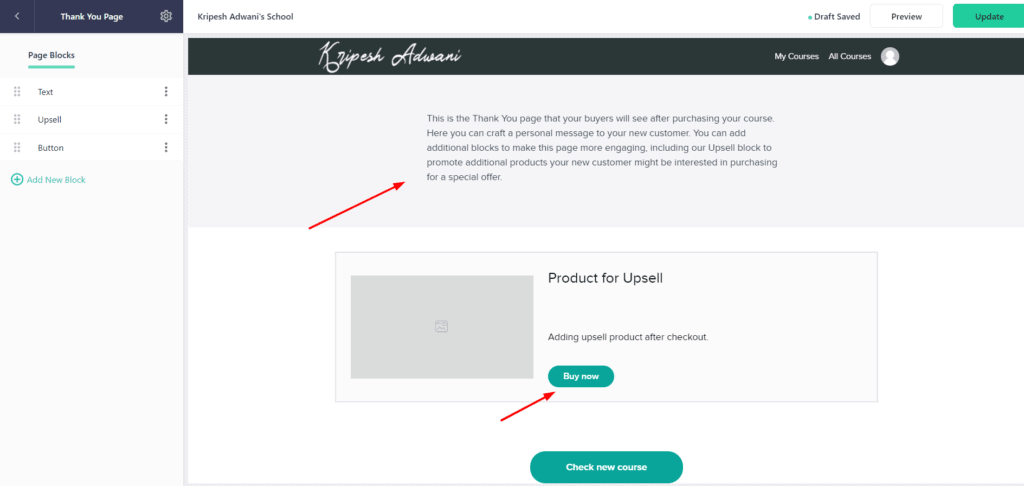 Teachable Review (2026) - What Makes It So Popular? 29 Teachable thankyou page