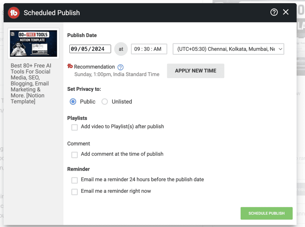 TubeBuddy Review (2026) - Is It Worth It? | 9 Pros & 4 Cons 26 TubeBuddy - Scheduled Publish
