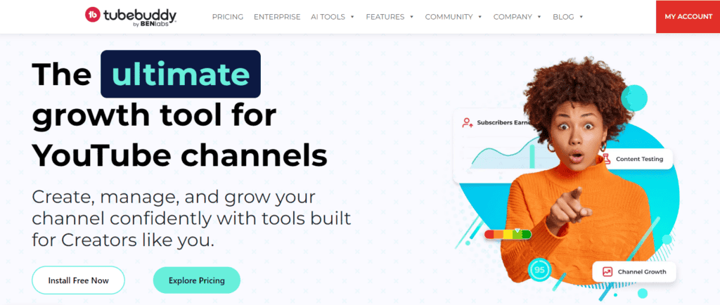 TubeBuddy Review (2026) - Is It Worth It? | 9 Pros & 4 Cons 2 TubeBuddy homepage