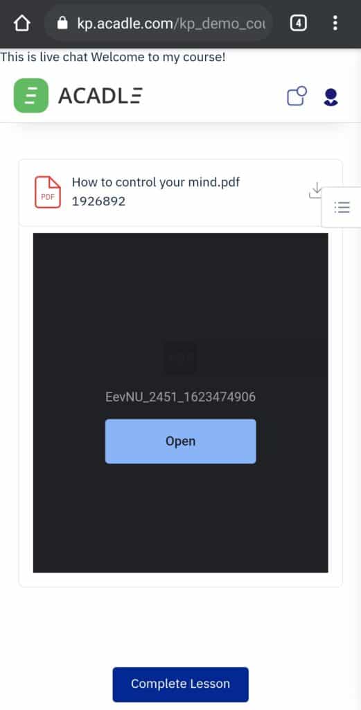 Acadle Student Interface