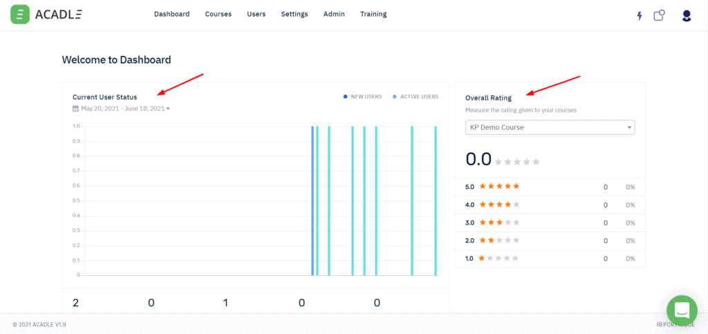 Creating a new course on Acadle
