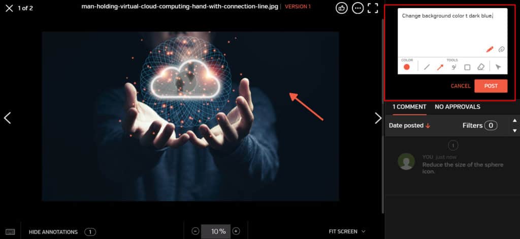 Hightail annotations