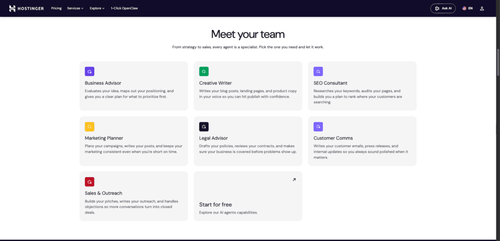 Hostinger AI Agents