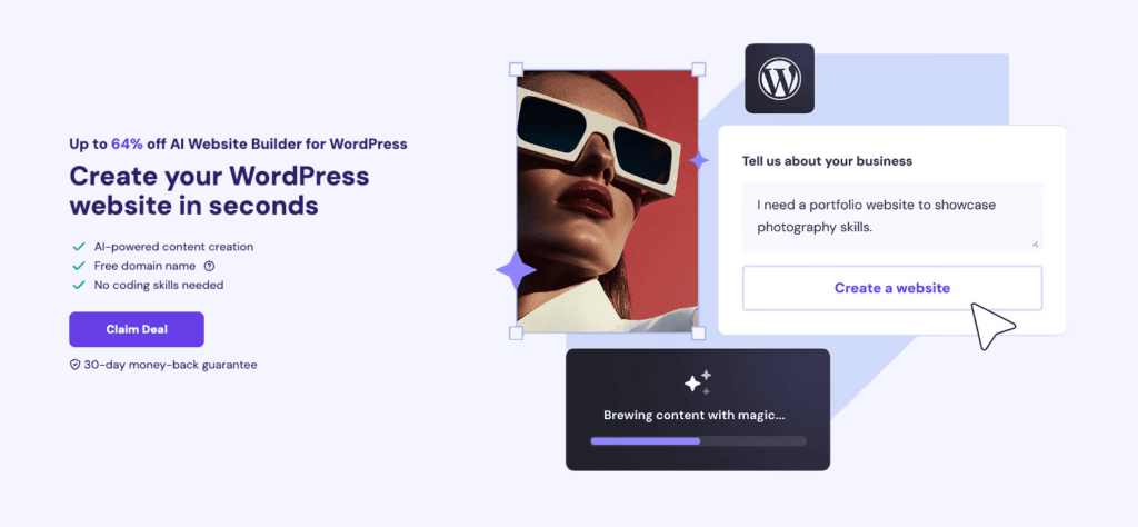 Hostinger AI WordPress website builder