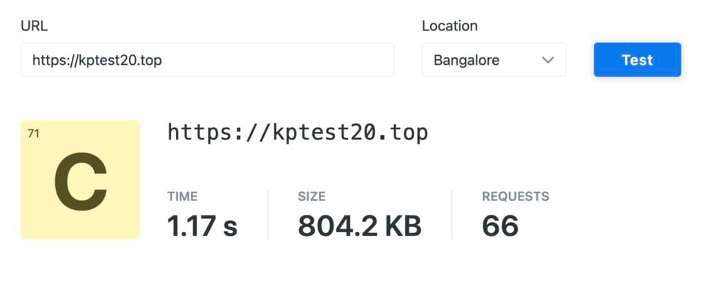 Hostinger Speed Test - India