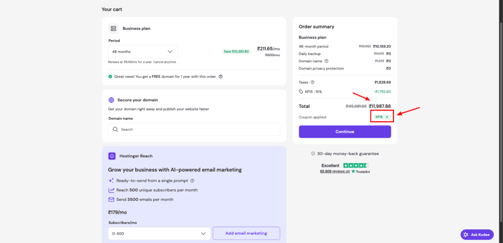 Hostinger coupon code