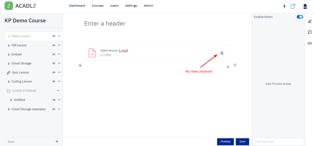 Video lessons on Acadle