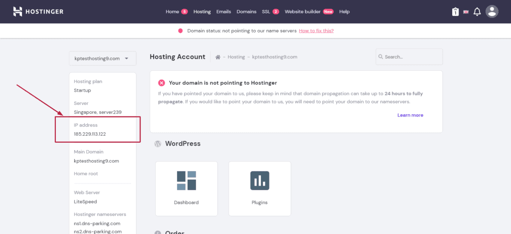 (hosts.cx) Step 1 - server’s IP address
