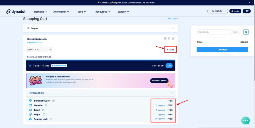 7 Best Domain Name Registrars in India (2026) - Buy Domain Name in India 12 Dynadot domain freebies