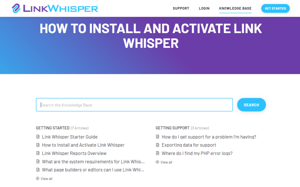 Link Whisper Review (2026) - Easiest Way To Build Internal Links 14 Link Whisper Knowledgebase